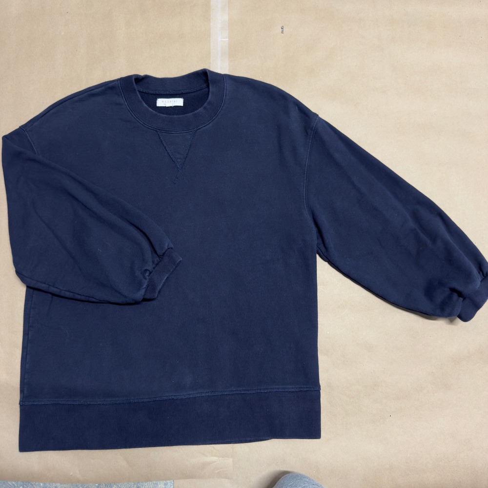 Mile(s) by Madewell Womens Navy Blue Crewneck Balloon‎ Sleeve Sweatshirt Medium